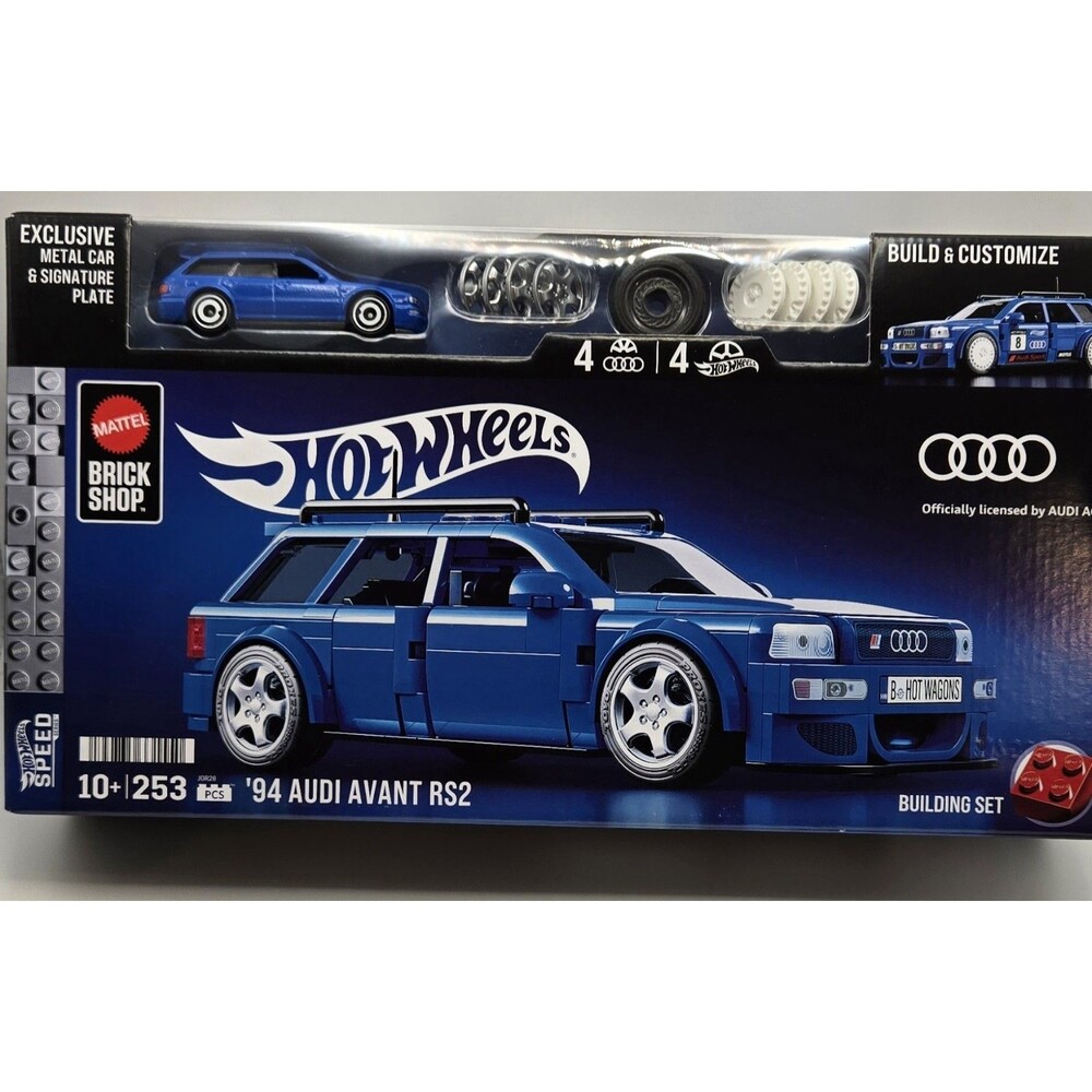 MIB Hot Wheels Brick Shop 94 Audi Avant RS2 Building Set 253 pcs Metal Car JGR28